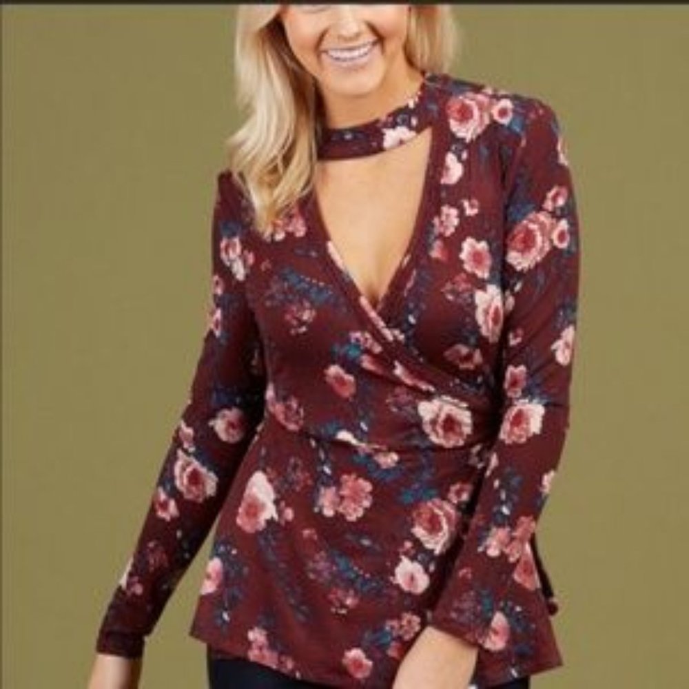 Altar’dState keyhole/wrap shirt, unique, brand new